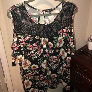 Always indigo cold shoulder blouse